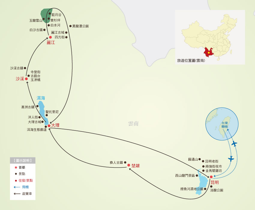 昆明、大理、麗江８日